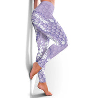 Lilac Mermaid Puakenikeni Maile Lei Leggings