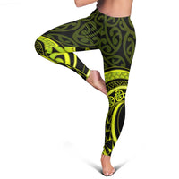 Lime Green New Zealand Mangopare Leggings Aotearoa Maori Koru Style LT14