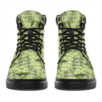 Lime Palaka Hawaii Cowboy All Season Boots Puakenikeni Lei Paniolo Papale Seamless Vibes - Polynesian Pride