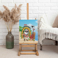 Hawaii Golf Christmas Canvas Wall Art Mele Kalikimaka Funny Golfer Santa - Polynesian Pride