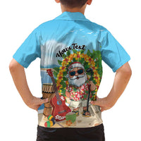 Personalized Hawaii Golf Christmas Family Matching Off Shoulder Maxi Dress and Hawaiian Shirt Mele Kalikimaka Funny Golfer Santa - Polynesian Pride