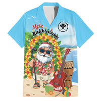 Personalized Hawaii Golf Christmas Family Matching Off Shoulder Short Dress and Hawaiian Shirt Mele Kalikimaka Funny Golfer Santa LT01 Dad's Shirt - Short Sleeve Blue - Polynesian Pride