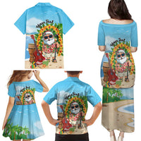 Personalized Hawaii Golf Christmas Family Matching Puletasi and Hawaiian Shirt Mele Kalikimaka Funny Golfer Santa LT01 - Polynesian Pride