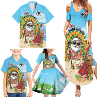 Personalized Hawaii Golf Christmas Family Matching Summer Maxi Dress and Hawaiian Shirt Mele Kalikimaka Funny Golfer Santa LT01 - Polynesian Pride