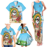 Personalized Hawaii Golf Christmas Family Matching Tank Maxi Dress and Hawaiian Shirt Mele Kalikimaka Funny Golfer Santa - Polynesian Pride