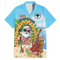 Personalized Hawaii Golf Christmas Hawaiian Shirt Mele Kalikimaka Funny Golfer Santa LT01 Blue - Polynesian Pride