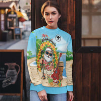 Personalized Hawaii Golf Christmas Ugly Christmas Sweater Mele Kalikimaka Funny Golfer Santa - Polynesian Pride