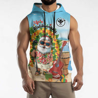 Personalized Hawaii Golf Christmas Sleeveless Hoodie Mele Kalikimaka Funny Golfer Santa - Polynesian Pride