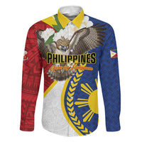 Personalized Philippines Family Matching Mermaid Dress and Hawaiian Shirt Filipino Araw ng Kalayaan LT01 Dad's Shirt - Long Sleeve Multicolor - Polynesian Pride