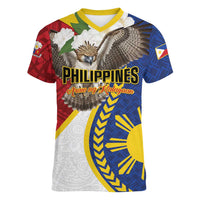 Personalized Philippines Women V-Neck T-Shirt Filipino Araw ng Kalayaan