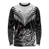 New Zealand Long Sleeve Shirt Aotearoa Maori Kiwi Black Fern LT01