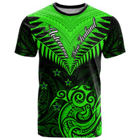 Personalised New Zealand T Shirt Aotearoa Maori Kiwi Green Fern LT01 Green - Polynesian Pride