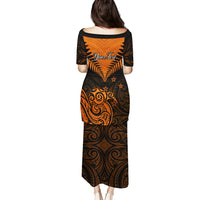 Personalised New Zealand Puletasi Aotearoa Maori Kiwi Orange Fern LT01 - Polynesian Pride