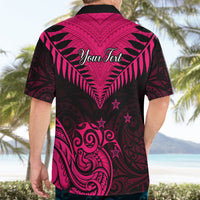 Personalised Aotearoa Hawaiian Shirt Maori Kiwi Pink Fern LT01 - Polynesian Pride