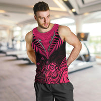Personalised Aotearoa Men Tank Top Maori Kiwi Pink Fern LT01 - Polynesian Pride