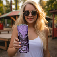 Aotearoa Skinny Tumbler Maori Kiwi Purple Fern