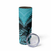 Aotearoa Skinny Tumbler Maori Kiwi Turquoise Fern