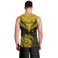 Personalised Aotearoa Men Tank Top Maori Kiwi Yellow Fern LT01 - Polynesian Pride