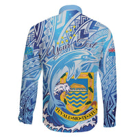 Tuvalu mo te Atua Family Matching Tank Maxi Dress and Hawaiian Shirt Tuvalu Dolphin Polynesian Pattern LT01 - Polynesian Pride