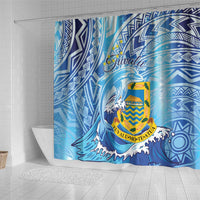 Tuvalu mo te Atua Shower Curtain Tuvalu Dolphin Polynesian Pattern LT01 - Polynesian Pride