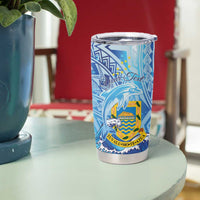 Tuvalu mo te Atua Tumbler Cup Tuuvalu Dolphin Polynesian Pattern