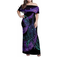 In September We Wear Teal And Purple Family Matching Off Shoulder Maxi Dress and Hawaiian Shirt Magic Ribbon Semicolon