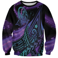 In September We Wear Teal And Purple Sweatshirt Magic Ribbon Semicolon LT01 Unisex Purple - Polynesian Pride