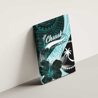 Chuuk Constitution Day Canvas Wall Art Hibiscus Turquoise Pattern LT01 - Polynesian Pride