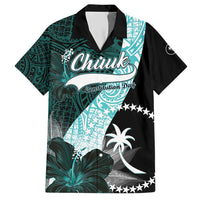 Chuuk Constitution Day Hawaiian Shirt Hibiscus Turquoise Pattern LT01 Turquoise - Polynesian Pride