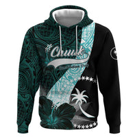 Chuuk Constitution Day Hoodie Hibiscus Turquoise Pattern LT01 Pullover Hoodie Turquoise - Polynesian Pride