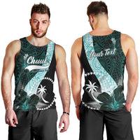 Chuuk Constitution Day Men Tank Top Hibiscus Turquoise Pattern LT01 - Polynesian Pride