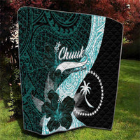 Chuuk Constitution Day Quilt Hibiscus Turquoise Pattern LT01 - Polynesian Pride