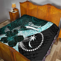 Chuuk Constitution Day Quilt Hibiscus Turquoise Pattern LT01 - Polynesian Pride