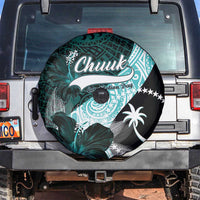 Chuuk Constitution Day Spare Tire Cover Hibiscus Turquoise Pattern LT01 Turquoise - Polynesian Pride