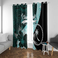 Chuuk Constitution Day Window Curtain Hibiscus Turquoise Pattern LT01 With Grommets Turquoise - Polynesian Pride