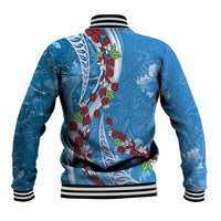 Fiji Tagimaucia Floral Baseball Jacket Tapa Pattern LT01 - Polynesian Pride