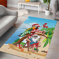 Hawaii Santa Parrot Christmas Area Rug Summer Vibe - Polynesian Pride