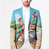 Personalized Hawaii Santa Parrot Christmas Blazer Summer Vibe - Polynesian Pride
