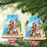 Hawaii Santa Parrot Christmas Ceramic Ornament Summer Vibe - Polynesian Pride