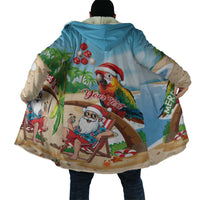 Personalized Hawaii Santa Parrot Christmas Cloak Summer Vibe - Polynesian Pride