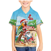 Personalized Hawaii Santa Parrot Christmas Family Matching Mermaid Dress and Hawaiian Shirt Summer Vibe - Polynesian Pride