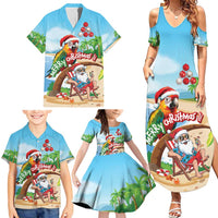 Personalized Hawaii Santa Parrot Christmas Family Matching Summer Maxi Dress and Hawaiian Shirt Summer Vibe - Polynesian Pride