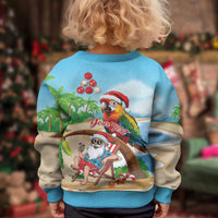 Personalized Hawaii Santa Parrot Christmas Kid Ugly Christmas Sweater Summer Vibe - Polynesian Pride