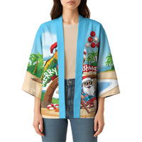 Personalized Hawaii Santa Parrot Christmas Kimono Summer Vibe - Polynesian Pride