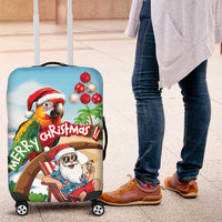 Hawaii Santa Parrot Christmas Luggage Cover Summer Vibe - Polynesian Pride