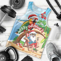 Personalized Hawaii Santa Parrot Christmas Men Tank Top Summer Vibe - Polynesian Pride