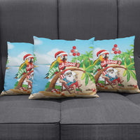 Hawaii Santa Parrot Christmas Pillow Cover Summer Vibe - Polynesian Pride