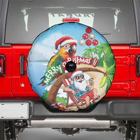 Hawaii Santa Parrot Christmas Spare Tire Cover Summer Vibe - Polynesian Pride