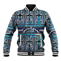 Maori Matariki Baseball Jacket Blue Galaxy Aesthetic Koru Art