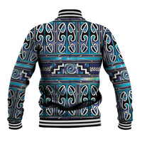 Maori Matariki Baseball Jacket Blue Galaxy Aesthetic Koru Art